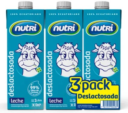 3 PACK LECHE DESLACTOSADA SQUARE 1L