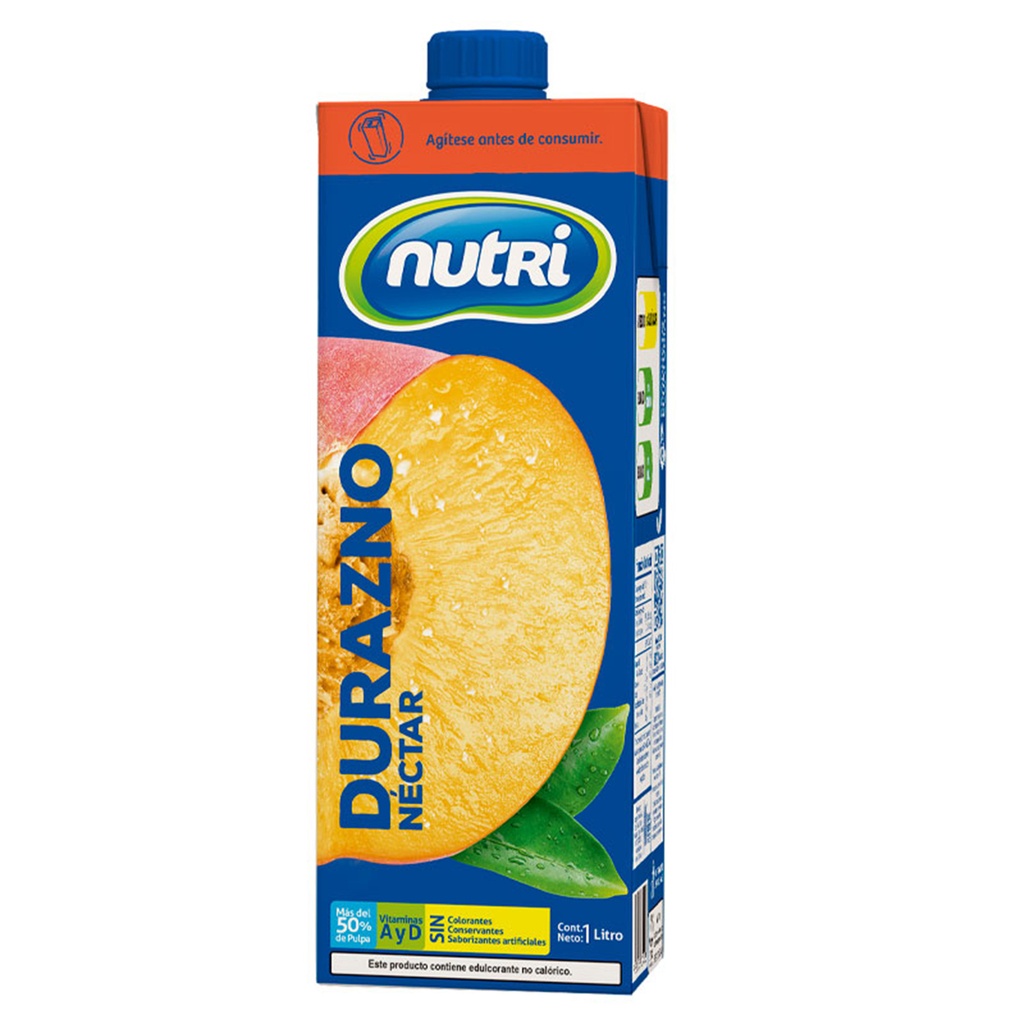NUTRI NECTAR DURAZNO UHT SQUARE 1L