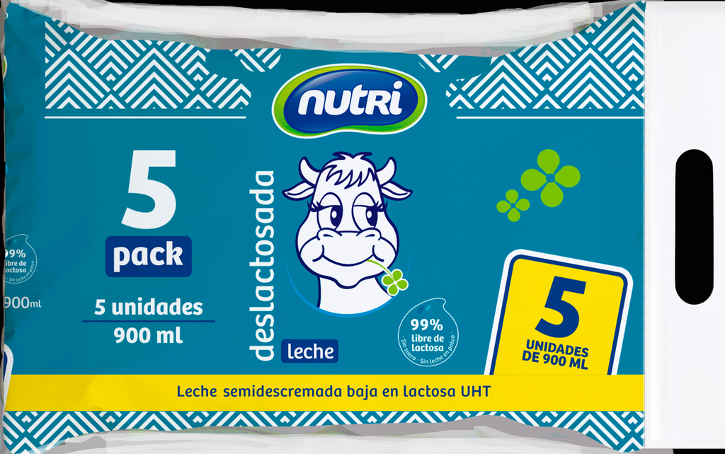 5PACK LECHE DESLACTOSADA UHT POL 900ML